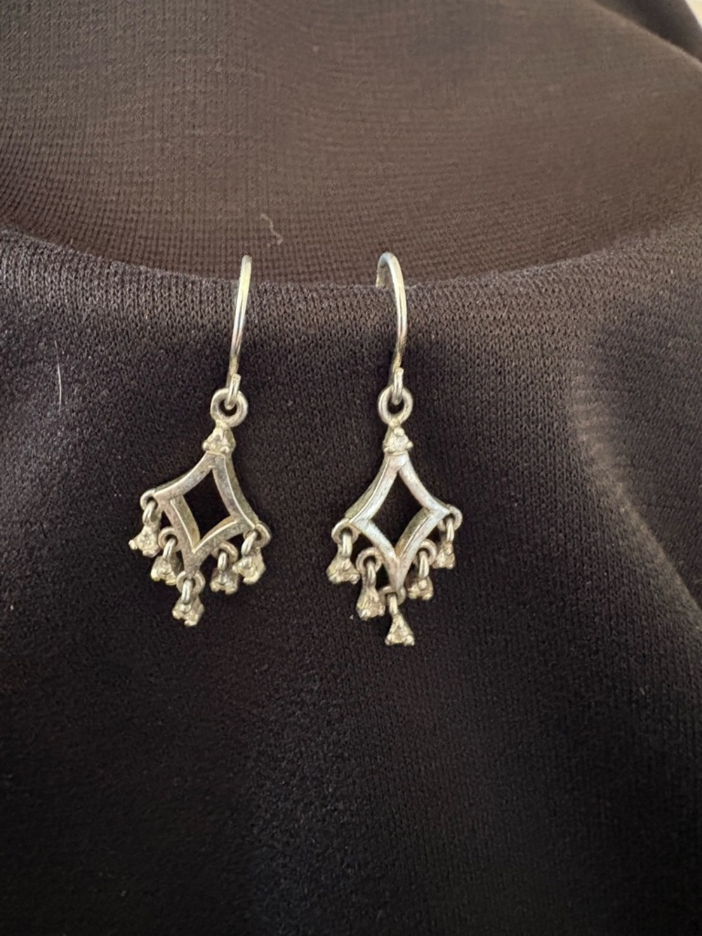 Sterling Silver Chandelier Dangle Earrings - Silver